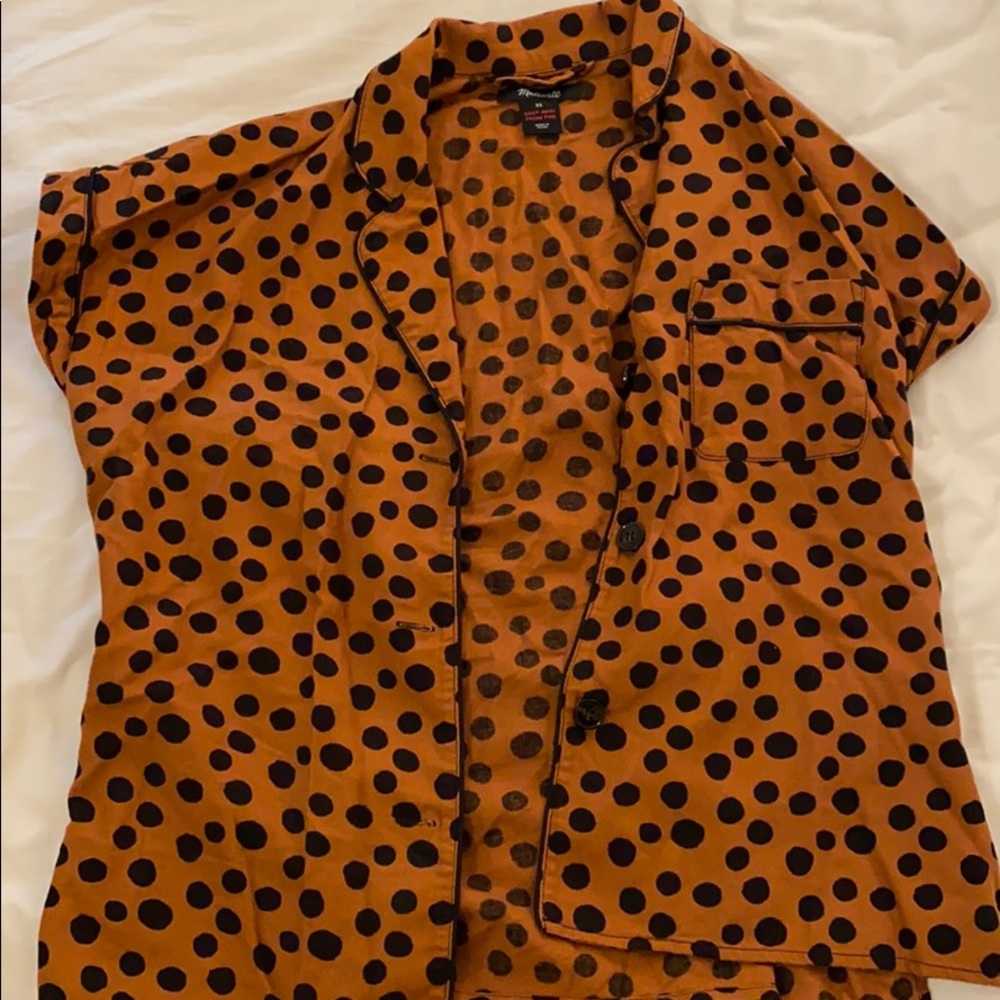 Madewell Flannel Leopard Spot Pajama Set - Picture 2 of 7